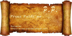 Prusz Palóma névjegykártya